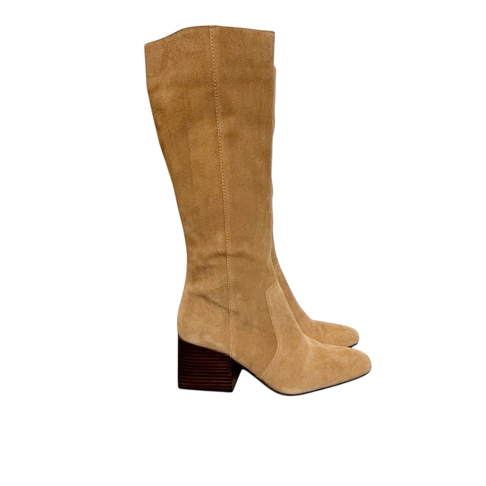 Blondo Tan Suede Knee-High Block Heel Boots